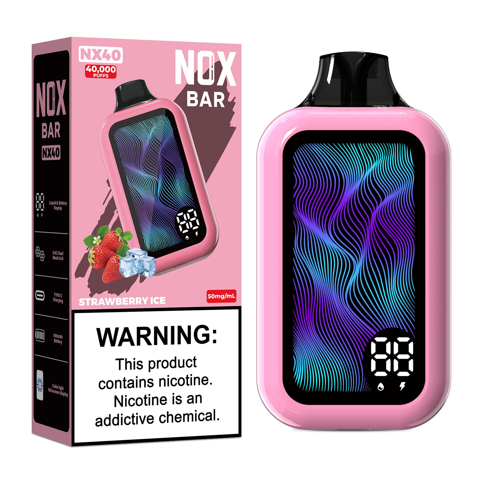 NOX Bar - NX 40 000 Puff Disposable, 50mg The Vape Juice Bar Kensington NOX Bar - NX 40 000 Puff Disposable, 50mg The Vape Juice Bar Kensington